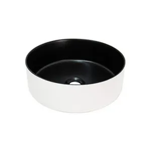 Margot Duo Above Counter Basin 360mm X 360mm X 130mm Matte Black Inside/Matte Outside | Made From Ceramic In White/Black By ADP by ADP, a Basins for sale on Style Sourcebook