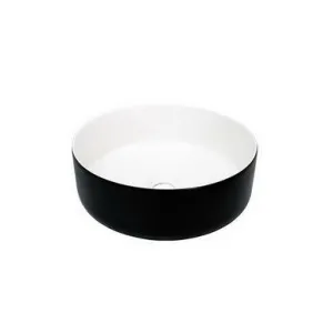 Margot Duo Above Counter Basin 360mm X 360mm X 130mm Matte Inside/Matte Black Outside | Made From Ceramic In White/Black By ADP by ADP, a Basins for sale on Style Sourcebook