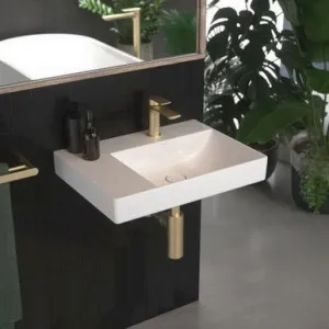 Urbane II Left Hand Shelf Wall Basin 600mm X 440mm X 187mm No Overflow 1 Tap Hole | Made From Ceramic In White By Caroma by Caroma, a Basins for sale on Style Sourcebook