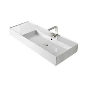 Teorema Wall Basin 1210mm X 460mm X 160mm Right Offset Bowl Gloss | Made From Ceramic In White/Gloss White By ADP by ADP, a Basins for sale on Style Sourcebook