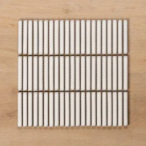 Middleton White Chalk Kit Kat Porcelain Mosaic Tile 12x92mm by The Blue Space, a Porcelain Tiles for sale on Style Sourcebook