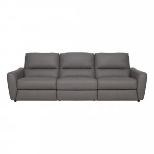 Portland 3 Seater Recliner Sofa in Leather Grey by OZ Design, a Sofas for sale on Style Sourcebook