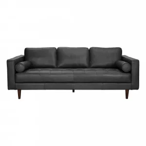 Kobe 3 Seater Sofa in Alpine Leather Black by OZ Design, a Sofas for sale on Style Sourcebook