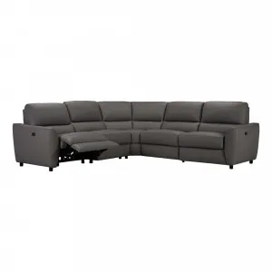 Portland Modular Recliner Sofa in Leather Dark Grey by OZ Design, a Sofas for sale on Style Sourcebook