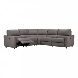 Portland Modular Recliner Sofa in Leather Grey by OZ Design, a Sofas for sale on Style Sourcebook