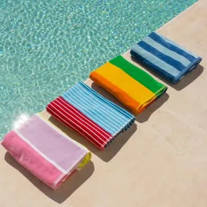 Sorrentina Stripe Beach Towel - Red, Velour by Canningvale, a Outdoor Accessories for sale on Style Sourcebook