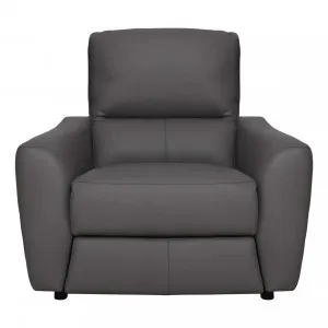 Portland Recliner Armchair in Leather Dark Grey by OZ Design, a Chairs for sale on Style Sourcebook