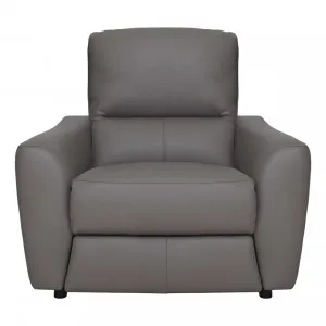 Portland Recliner Armchair in Leather Grey by OZ Design, a Chairs for sale on Style Sourcebook