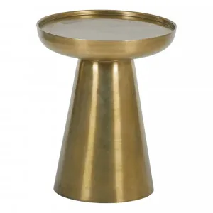 Oro Round Side Table 41cm in Aluminium Gold by OZ Design, a Side Table for sale on Style Sourcebook