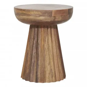 Remi Round Side Table 38cm in Mangowood Natural by OzDesignFurniture, a Side Table for sale on Style Sourcebook