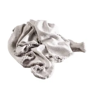 Luca® Boho Linen Throw in Silver Grey | 150x200cm | Eadie Lifestyle by null, a Throws for sale on Style Sourcebook