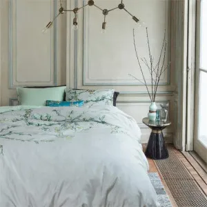 Bedding House Van Gogh Blossom Cotton Sateen Grey Quilt Cover Set by null, a Quilt Covers for sale on Style Sourcebook