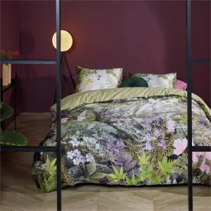 Bedding House Charming Green Sateen Cotton Quilt Cover Set by null, a Quilt Covers for sale on Style Sourcebook