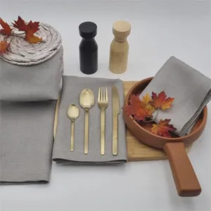 RANS Venice Linen Grey Napkin Set by null, a Napkins for sale on Style Sourcebook