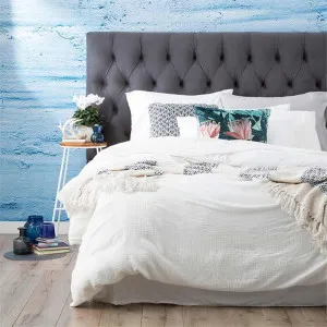 Renee Taylor Solana Washed Cotton Textured White Quilt Cover Set by null, a Quilt Covers for sale on Style Sourcebook