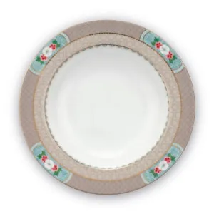 PIP Studio Blushing Birds Porcelain Khaki 21.5cm Soup Plate by null, a Plates for sale on Style Sourcebook