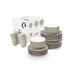 VTWonen Raw Matt Flax White Dinnerware Set of 16 by null, a Plates for sale on Style Sourcebook