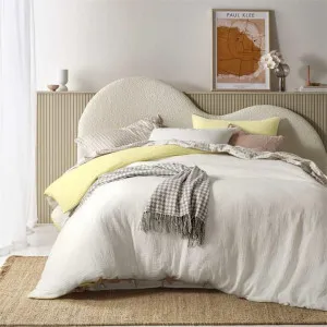 Vintage Design Hugo Reversible Cotton Gauze White/Butter Quilt Cover Set by null, a Quilt Covers for sale on Style Sourcebook