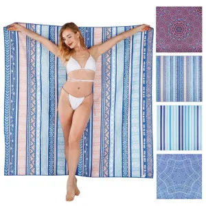Linenova Sand Free Aztec Stripe Printed Beach Towel by null, a Outdoor Accessories for sale on Style Sourcebook