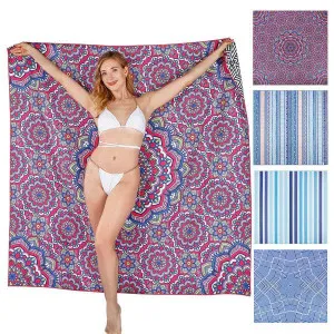 Linenova Sand Free Floral Geo Printed Beach Towel by null, a Outdoor Accessories for sale on Style Sourcebook