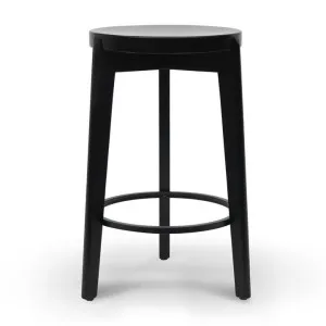 Keenan 65cm Solid wood Bar Stool - Full Black - Last One by Interior Secrets - AfterPay Available by Interior Secrets, a Bar Stools for sale on Style Sourcebook