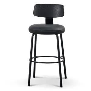 Martino 75cm Bar Stool - Full Black by Interior Secrets - AfterPay Available by Interior Secrets, a Bar Stools for sale on Style Sourcebook