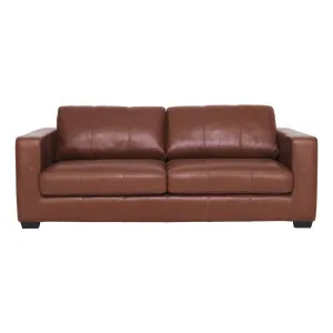 Gordon 2.5 Seater Sofa in Leather Cognac by OZ Design, a Sofas for sale on Style Sourcebook