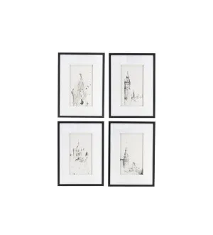 Steeple Buildings Framed Prints Wall Art 4 Piece Set 70cm x 50cm by Luxe Mirrors, a Prints for sale on Style Sourcebook