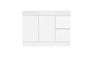Ascot Floor Or Wall Mount Vanity 1210mm 2 Draw Rh 2 Door Polar White | Made From MDF In Matte White By Raymor by Raymor, a Vanities for sale on Style Sourcebook