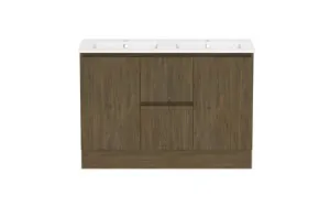 Ascot Floor Or Wall Mount Double Vanity 1210mm 2 Draw Centre 2 Door Natural Walnut | Made From MDF In Timber Look By Raymor by Raymor, a Vanities for sale on Style Sourcebook