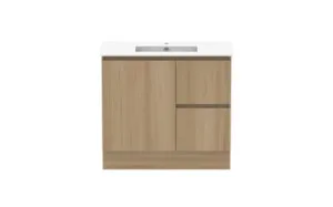 Ascot Floor Or Wall Mount Slim Vanity 915mm 2 Draw Rh 1 Door Plantation Ash | Made From MDF In Grey By Raymor by Raymor, a Vanities for sale on Style Sourcebook