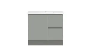 Ascot Floor Or Wall Mount Slim Vanity 915mm 2 Draw Rh 1 Door Nouveau | Made From MDF In Grey By Raymor by Raymor, a Vanities for sale on Style Sourcebook