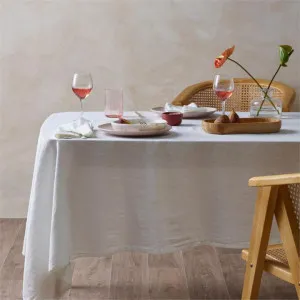 Vintage Design Helm Linen Cotton White Tablecloth by null, a Table Cloths & Runners for sale on Style Sourcebook