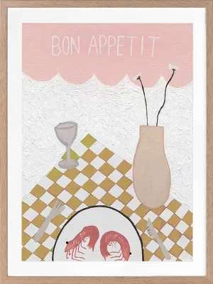 Bon Appétit Pink Framed Art Print by Urban Road, a Prints for sale on Style Sourcebook
