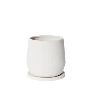 Mason Pot with Saucer White - 18cm by null, a Plant Holders for sale on Style Sourcebook