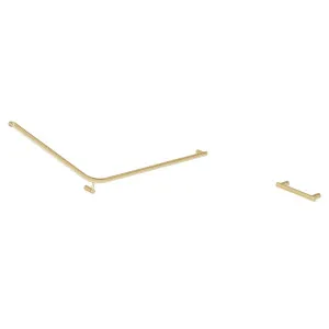 Aliro Accessible 140° Grab Rail - Brushed Brass - Set by ABI Interiors Pty Ltd, a Bathroom Accessories for sale on Style Sourcebook