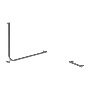 Aliro Accessible 90° Grab Rail - Brushed Gunmetal - Set by ABI Interiors Pty Ltd, a Bathroom Accessories for sale on Style Sourcebook
