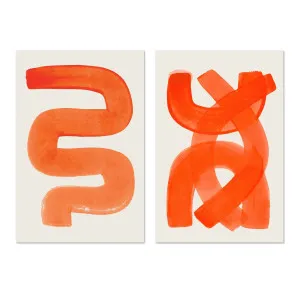 Bright Orange Strokes, Set Of 2 by Gioia Wall Art, a Prints for sale on Style Sourcebook