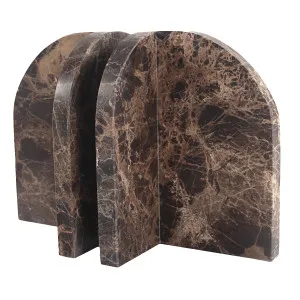 Aurelia Bookends in Marble - Dark Emperador by Urban Road, a Statues & Ornaments for sale on Style Sourcebook
