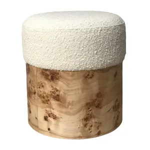 Ada Burlwood & Boucle Stool by Urban Road, a Stools for sale on Style Sourcebook