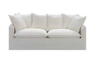 Venice Coastal 3 Seat Sofa Bed, White Premium Quality Linen Blend, by Lounge Lovers by Lounge Lovers, a Sofa Beds for sale on Style Sourcebook
