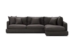 Long Beach Leather Right Corner Sofa, Graphite, by Lounge Lovers by Lounge Lovers, a Sofas for sale on Style Sourcebook
