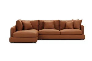 Long Beach Leather Left Corner Sofa, Phoenix Saddle, by Lounge Lovers by Lounge Lovers, a Sofas for sale on Style Sourcebook
