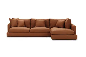 Long Beach Leather Right Corner Sofa, Phoenix Saddle, by Lounge Lovers by Lounge Lovers, a Sofas for sale on Style Sourcebook