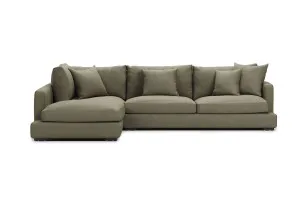 Long Beach Leather Left Corner Sofa, Texas Moss, by Lounge Lovers by Lounge Lovers, a Sofas for sale on Style Sourcebook