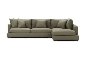 Long Beach Leather Right Corner Sofa, Texas Moss, by Lounge Lovers by Lounge Lovers, a Sofas for sale on Style Sourcebook