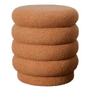 Lucia Round Boucle Stool Coffee by Urban Road, a Stools for sale on Style Sourcebook