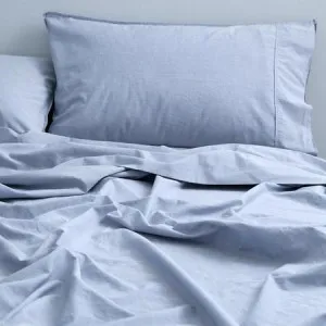 Vintage Sheet Set - Charcoal Melange, Queen, Softwash Cotton by Canningvale, a Sheets for sale on Style Sourcebook