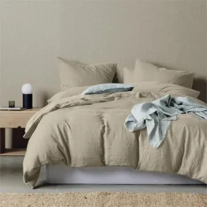 Bas Phillips Belgian Flax Linen Cobblestone Quilt Cover Set by null, a Quilt Covers for sale on Style Sourcebook