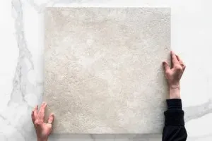 Ivory Luna Limestone Tile Honed P2 600 x 600 x 10mm Porcelain by The Blue Space, a Stone Look Tiles for sale on Style Sourcebook